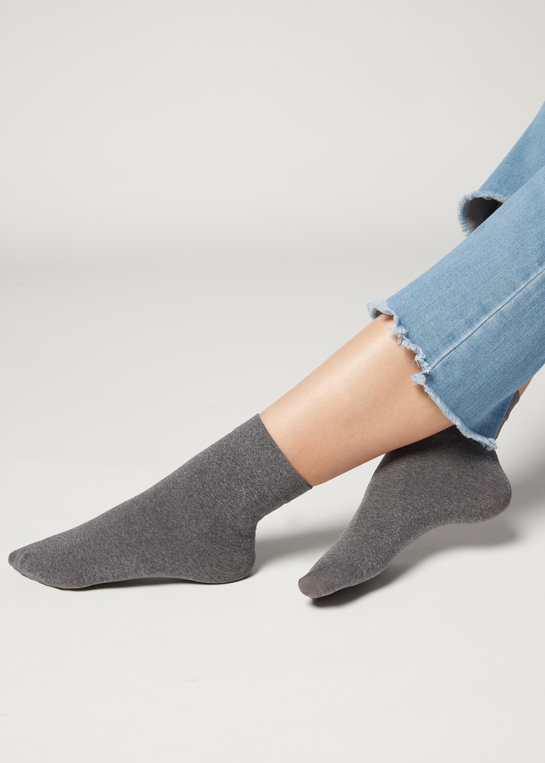 Grey 50 Denier Soft Touch Socks - One-Size, Mid Grey Blend, large image number 1