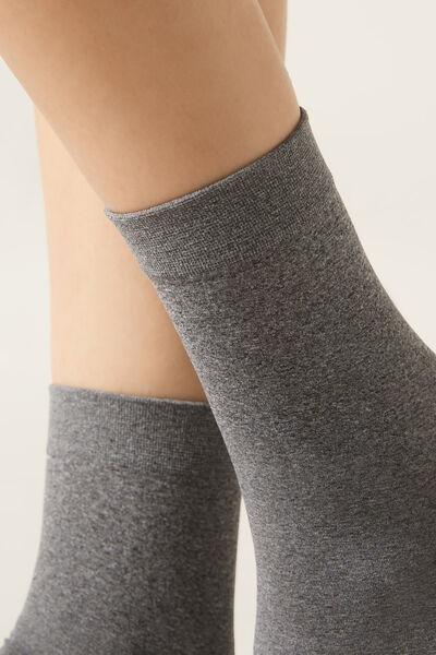 رمادي متوسط ​​مزيج 50 جوارب ناعمة الملمس ، للنساء - مقاس واحد, Mid Grey Blend, large image number 3