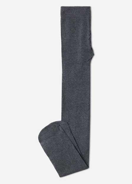 Dark Grey Blend Ultra-Soft Cotton Tights, Kids Girl, Dark Grey Blend, large image number 0