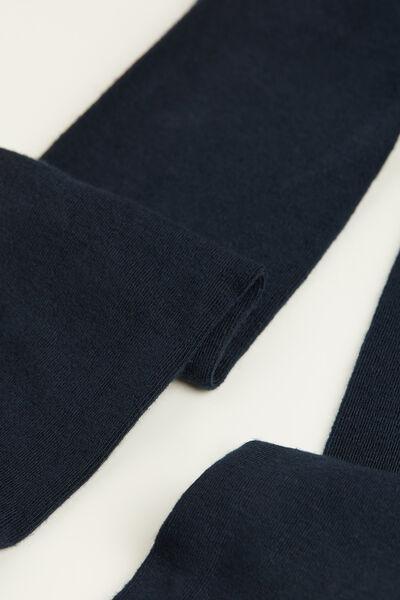 Blue Super Opaque Tights With Cashmere, Kids Girl, Blue, large image number 3