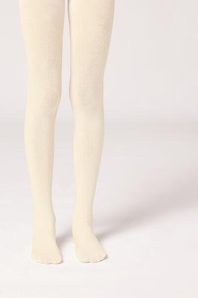 White Cashmere Super Opaque Tights, Kids Girls, , large image number 1