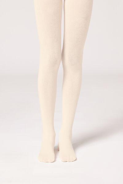 White Cashmere Super Opaque Tights, Kids Girls, , large image number 2