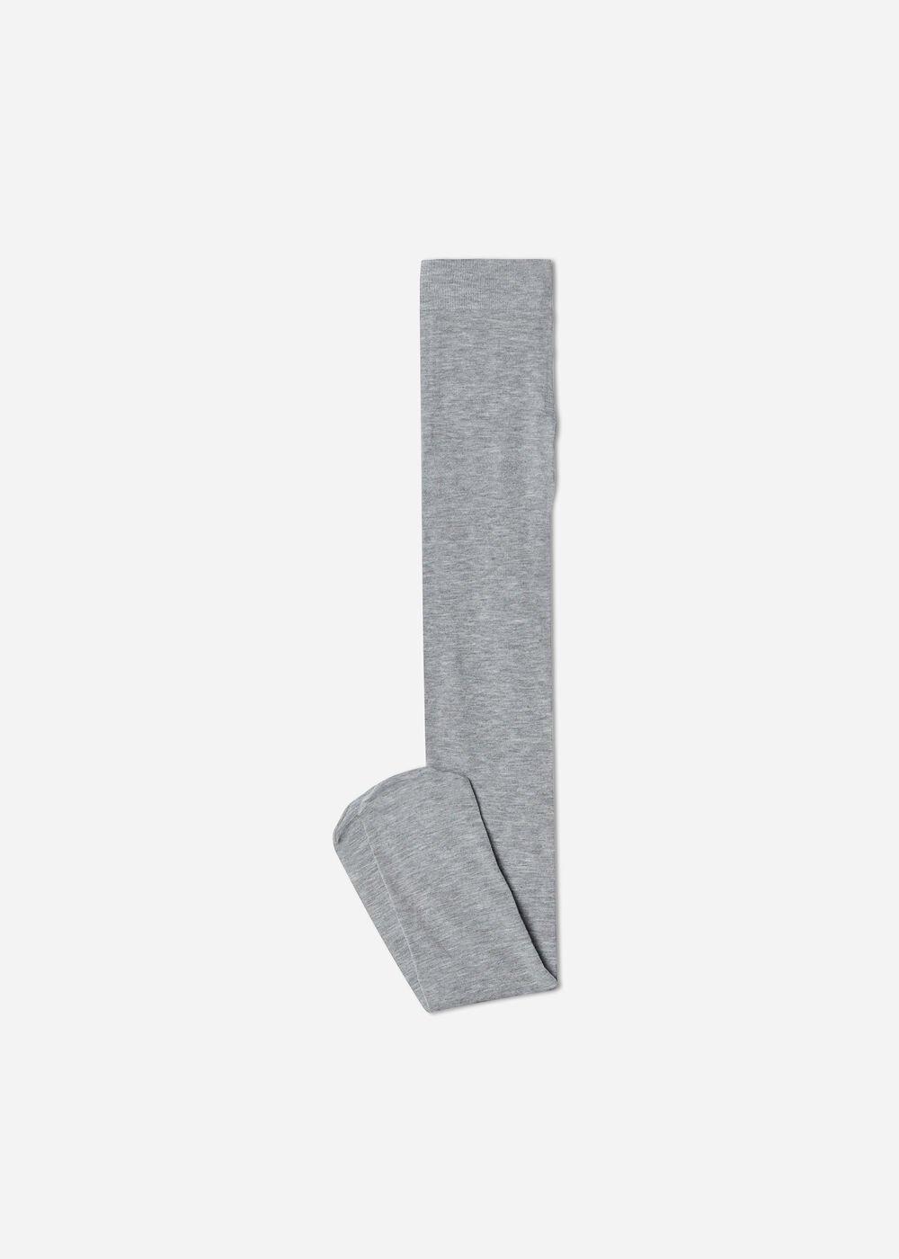 Grey Cashmere Blend Super Opaque Tights, Kids Girls, , medium
