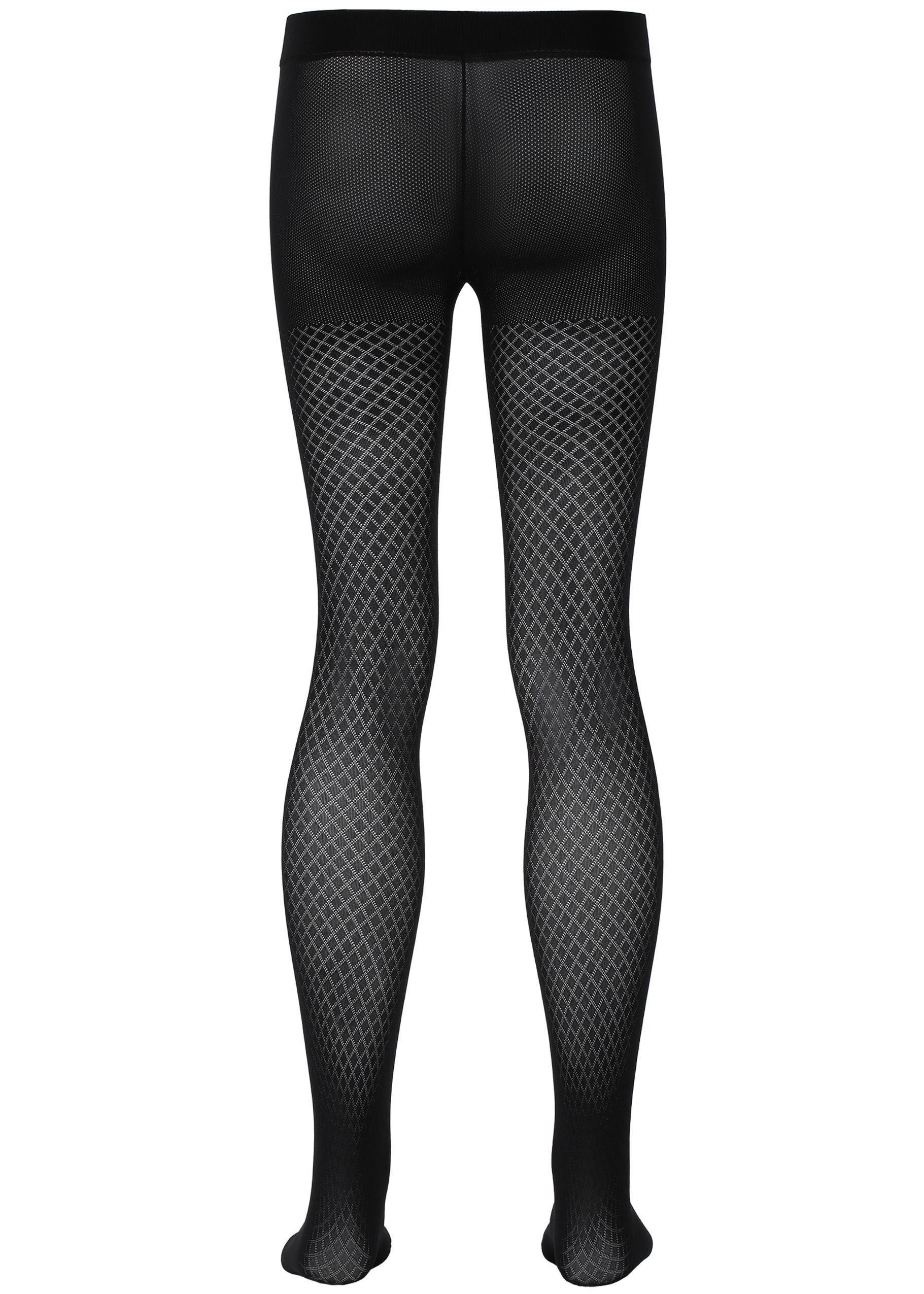 Black Diamonds Classic Pattern Tights, Kids Girls, , large image number 0