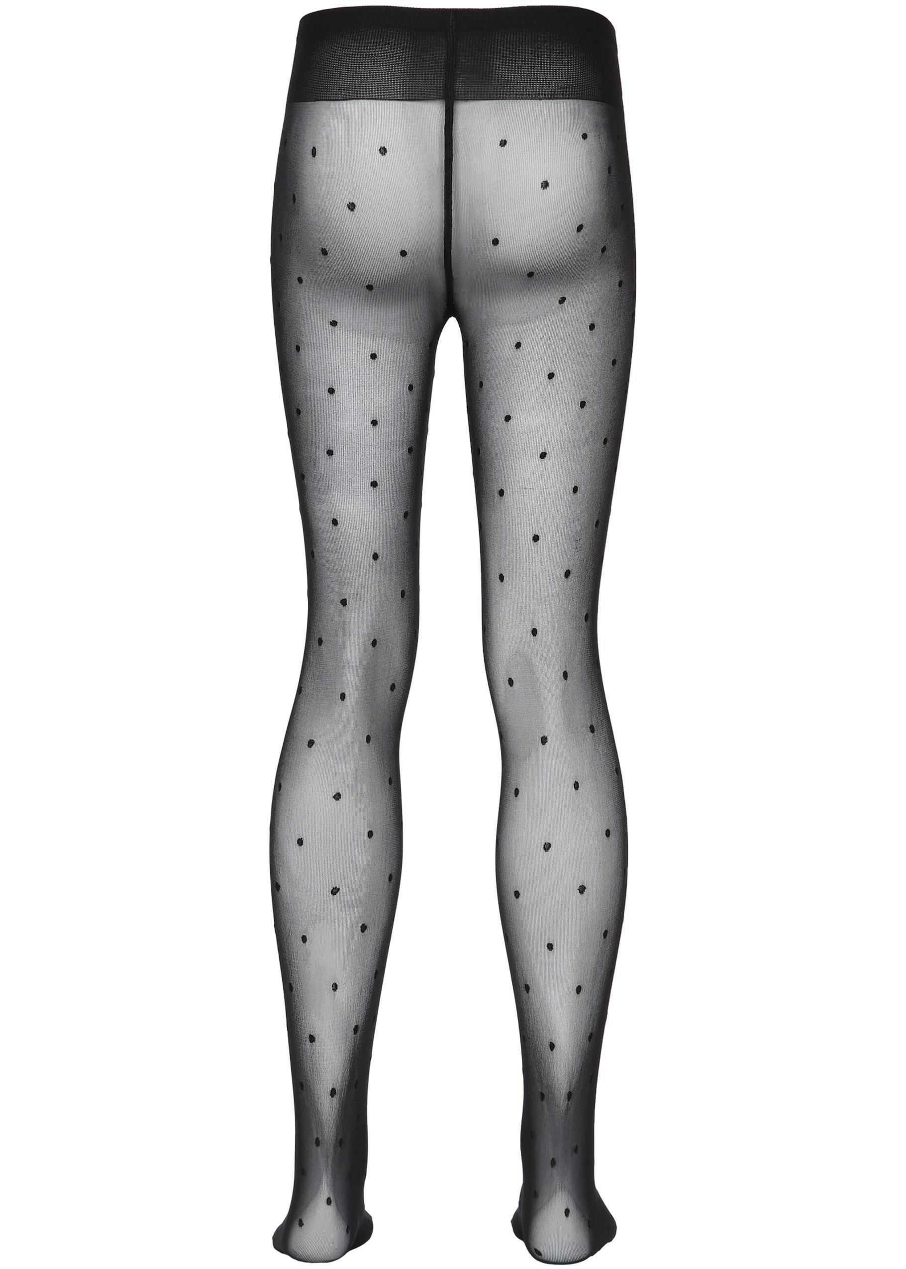 Black Polka Dots Classic Pattern Tights, Kids Girl, 5501_4226, large image number 2