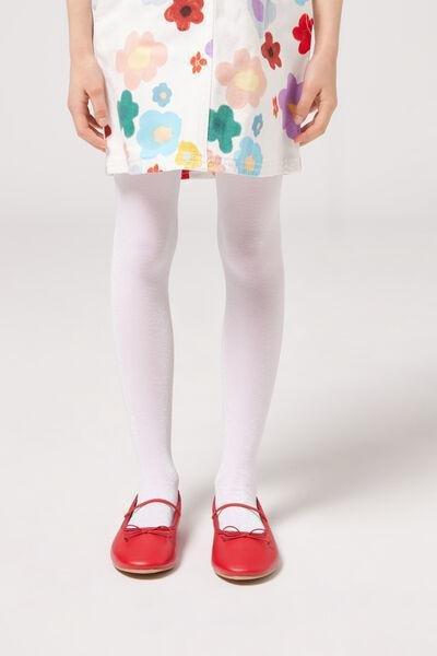 WHITE GLITTER Girls’ Glitter Microfibre Tights, 5501_4895, medium