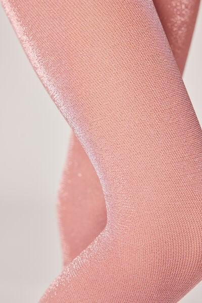 POWDER PINK GLITTER Girls&rsquo; Glitter 70 Denier Opaque Tights, 5501_5325, large image number 3