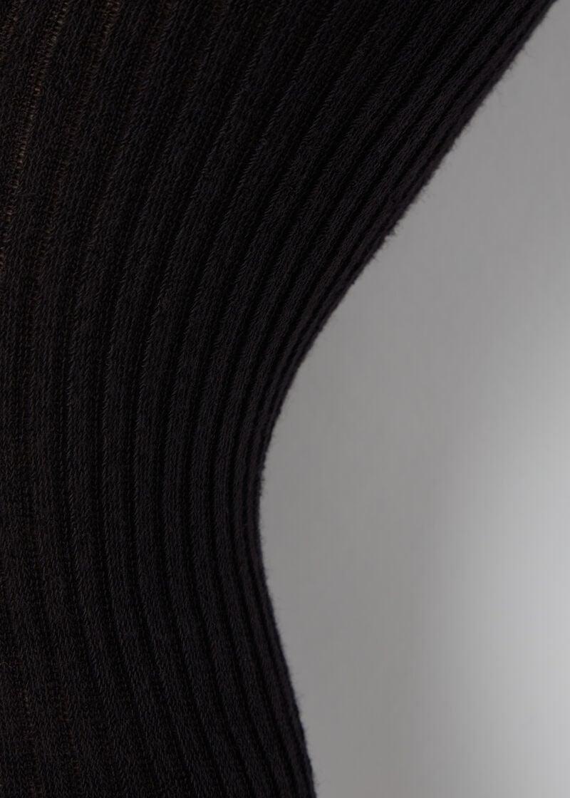 Narrow Ribbed Bow-Detail Tights, Black, Kids Girls, Blue Strawberries Galaxy, large image number 1