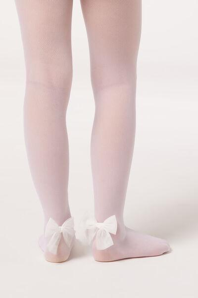 30 Denier Tulle Tights, White, Kids Girls, , large image number 0