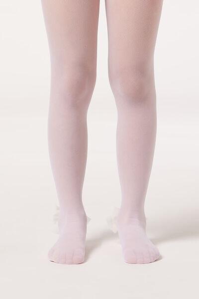 30 Denier Tulle Tights, White, Kids Girls, , large image number 1