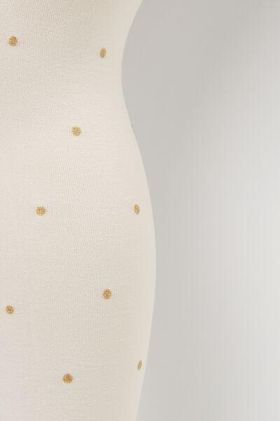 WHITE Girls' Opaque Tights with Glitter, 5501_5419, large image number 2