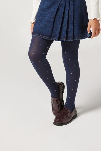 BLU CUORI GLITTER Girls' Opaque Tights with Glitter, 5501_5420, medium