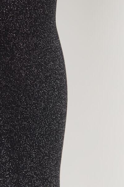 Black Glitter Thermal Tights, Kids Girls, , large image number 2