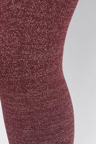 Burgundy Glitter Detail Thermal Tights, Kids Girls, 5501_5523, medium