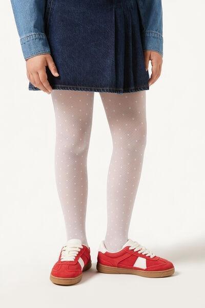 30 Denier Tulle Tights, Kids Girls, White, , large image number 1