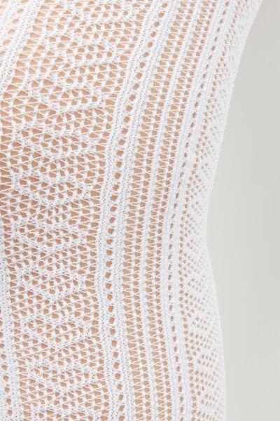 Geometric Pattern Tights, Kids Girls, White, , large image number 3