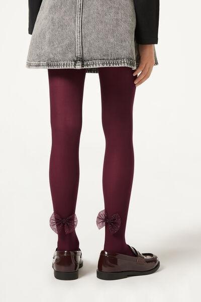 30 Denier Opaque Tights, Burgundy, Kids Girls, 5501_5506, medium
