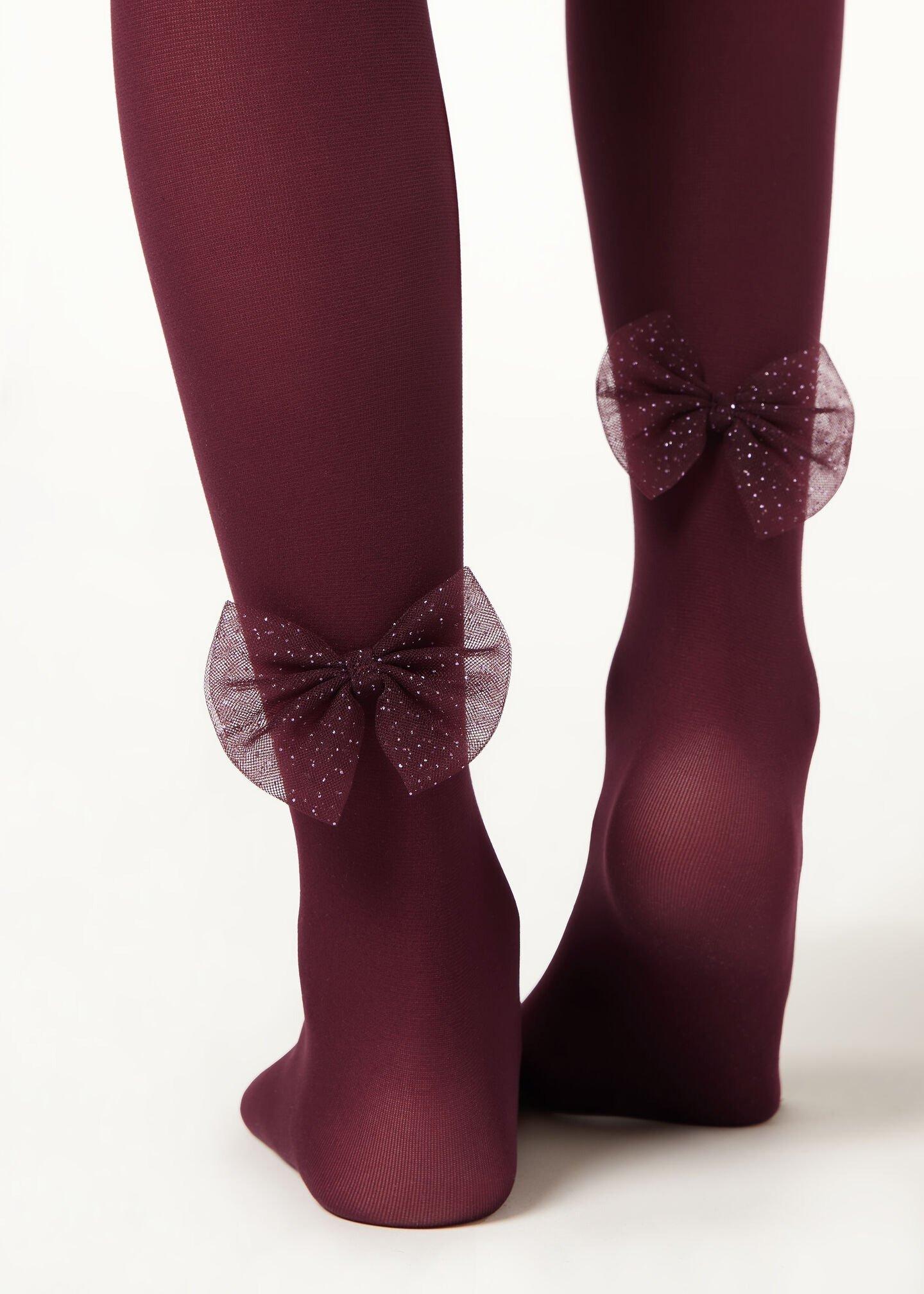30 Denier Opaque Tights, Burgundy, Kids Girls, 5501_5506, medium