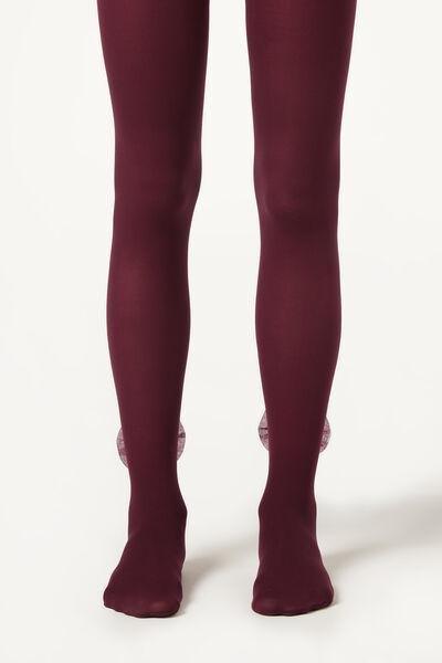 30 Denier Opaque Tights, Burgundy, Kids Girls, 5501_5506, large image number 3