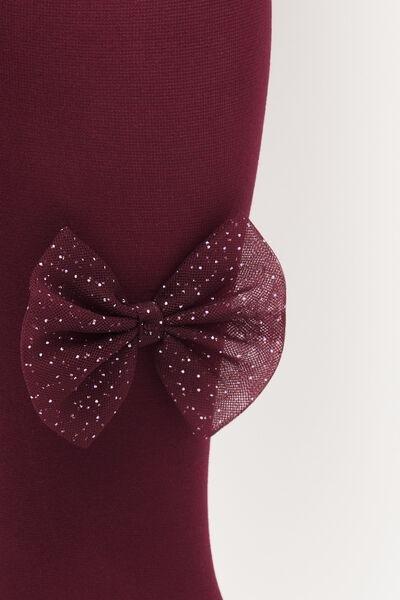 30 Denier Opaque Tights, Burgundy, Kids Girls, 5501_5506, large image number 4