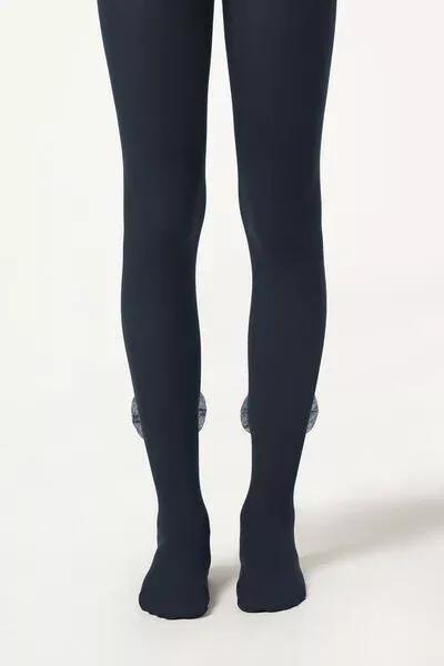 30 Denier Opaque Tights, Navy, Kids Girls, 5501_5507, large image number 0