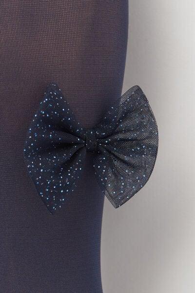 30 Denier Opaque Tights, Navy, Kids Girls, 5501_5507, large image number 2