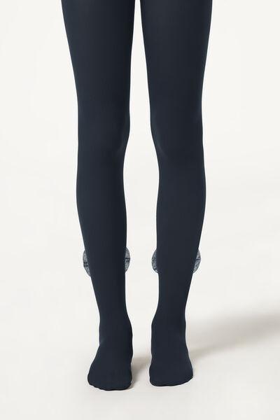 30 Denier Opaque Tights, Navy, Kids Girls, 5501_5507, large image number 3