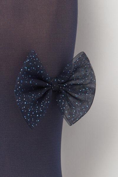 30 Denier Opaque Tights, Navy, Kids Girls, 5501_5507, large image number 4