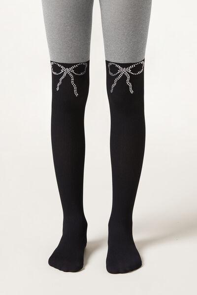 80 Denier Microfibre Tights, Grey, Kids Girls, , large image number 1