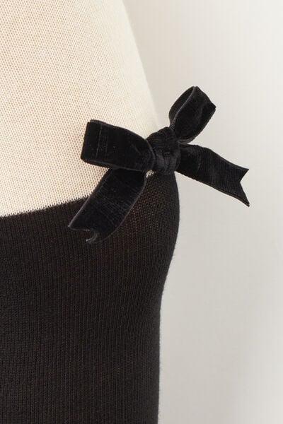 Longuette-Effect Cotton Tights, Black / White, Kids Girls, 5501_5509, large image number 4