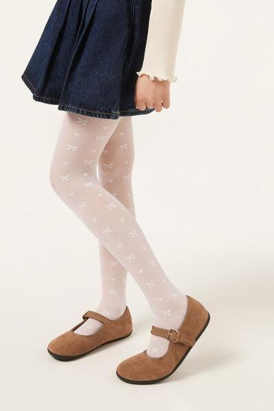 30 Denier Micro tulle Tights, White, Kids Girls, 5501_5547, medium