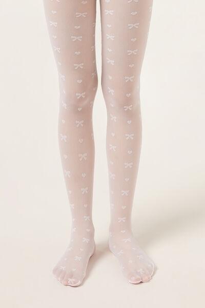 30 Denier Micro tulle Tights, White, Kids Girls, 5501_5547, medium