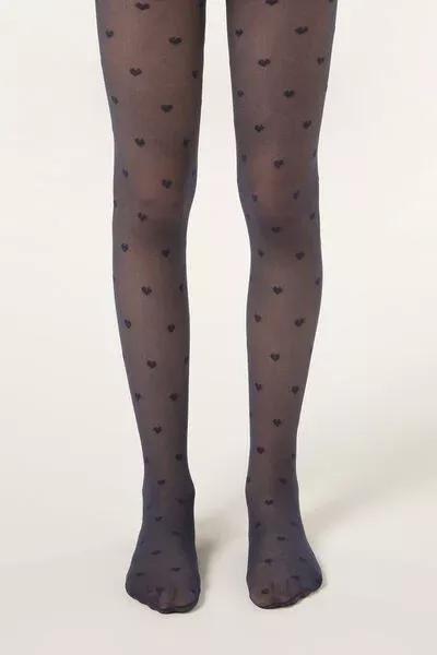 30 Denier Micro tulle Tights, Blue, 5501_5550, large image number 0