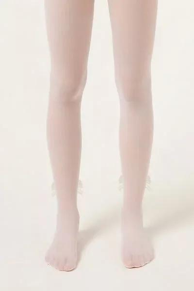 30 Denier Elegant Sheer Tights, White, Kids Girls, 5501_5551, large image number 0