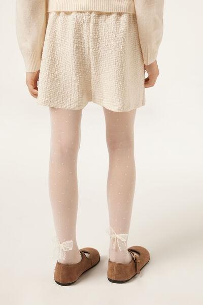 30 Denier Elegant Sheer Tights, White, Kids Girls, 5501_5552, large image number 1