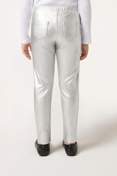 Silver Faux-Leather Leggings, Kids Girls, , large image number 2