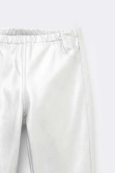 Silver Faux-Leather Leggings, Kids Girls, , large image number 3