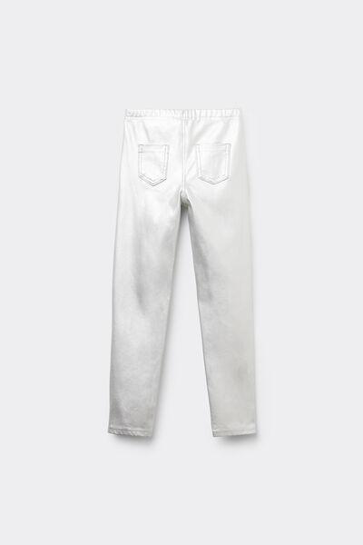 Silver Faux-Leather Leggings, Kids Girls, , large image number 4