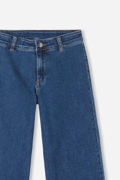 Navy Flared Tie-Dye Jeans, Kids Girls, 5501_3210, large image number 3