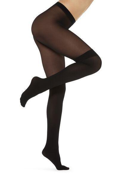 60 Denier Mock Over The Knee Tights, Black, , large image number 3