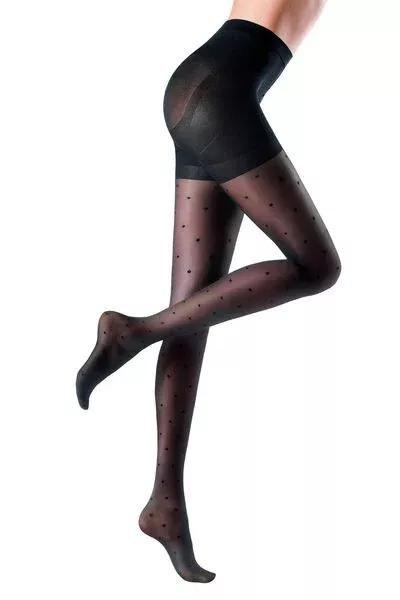 كولون ضيق منقط باللون الأسود ، للنساء, Black Polka Dots, large image number 3