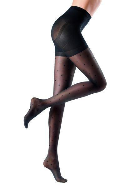Black Polka-Dot Total Shaper Tights, Black Polka Dots, large image number 5