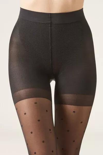 كولون ضيق منقط باللون الأسود ، للنساء, Black Polka Dots, large image number 5