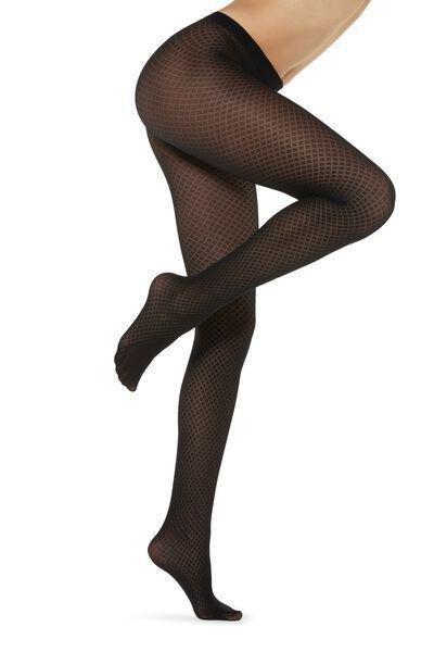 70 Denier Diamonds Patterned Tights, Black, , large image number 1