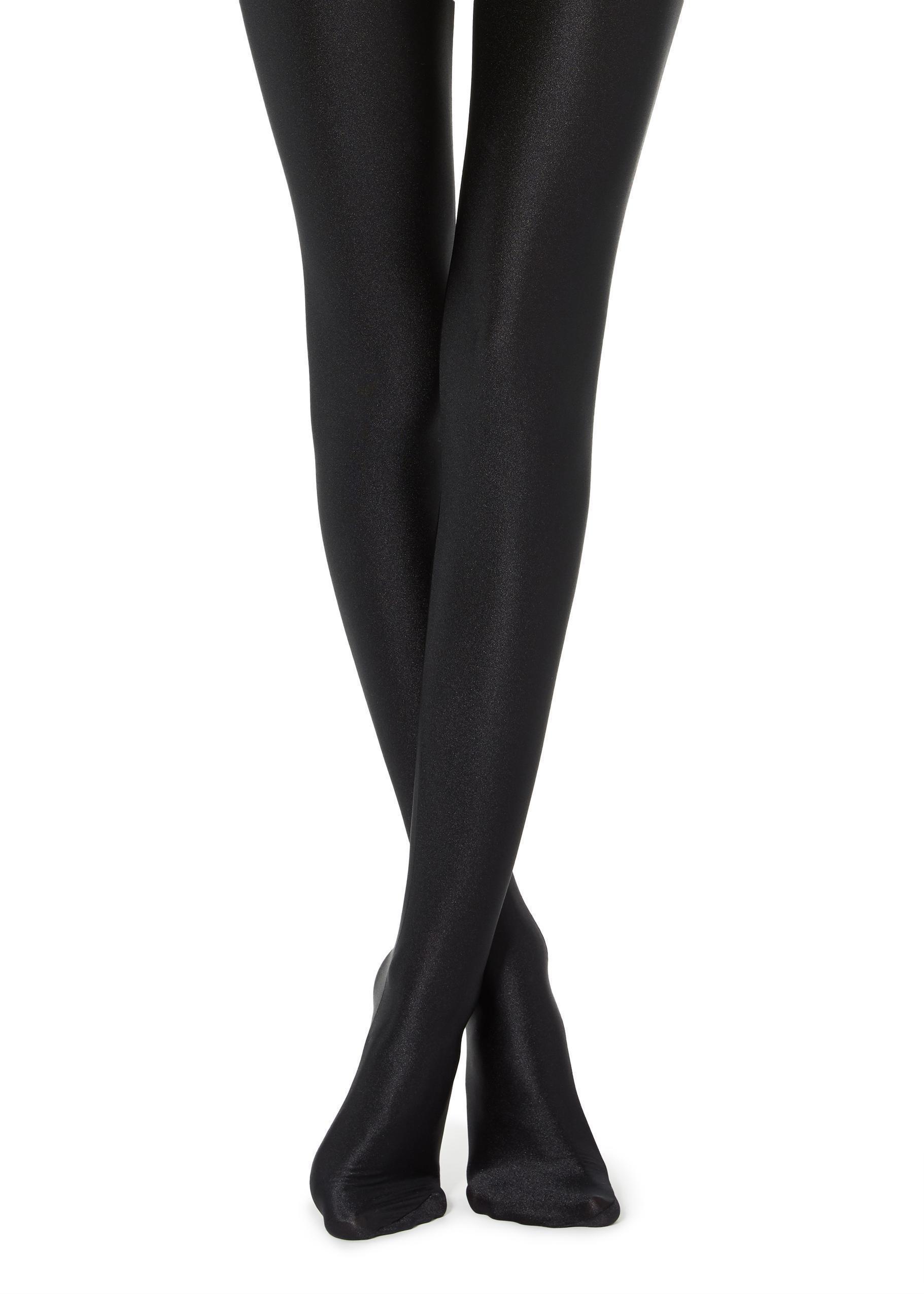 Black Super Glossy-Shiny Tights, , large image number 4