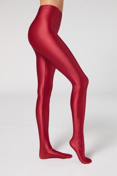 Super Shine Tights, Glossy Dark Red