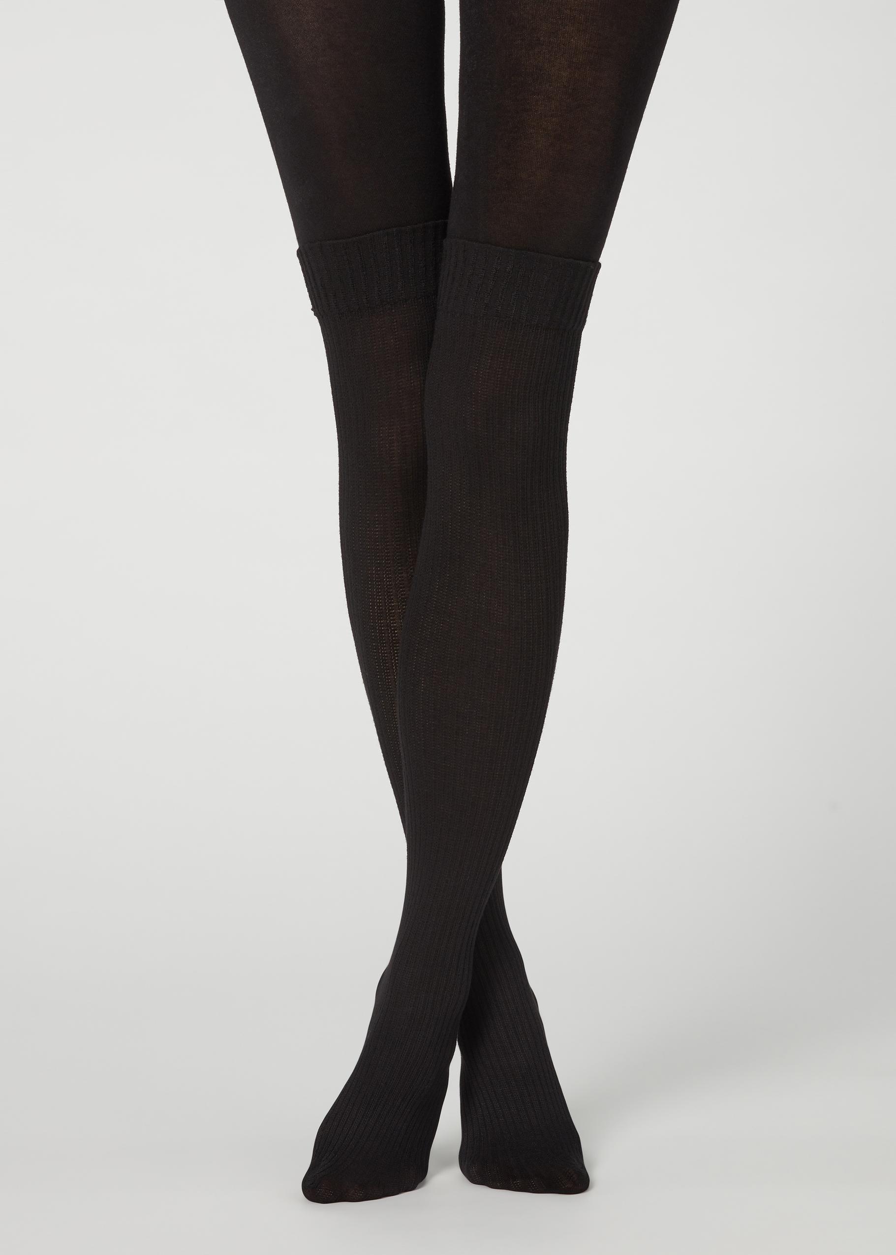 Calzedonia Womens Women's Ribbed Cashmere Tights: .co.uk