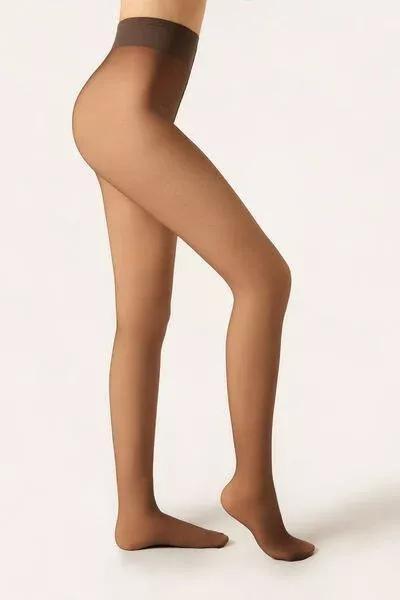 Sheer Effect Thermal Tights, Brown, 5501_5499, large image number 1