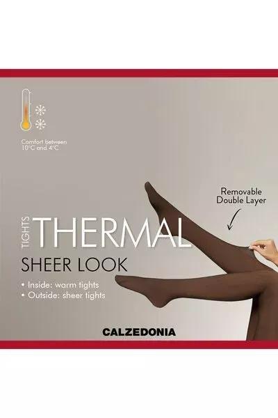 Sheer Effect Thermal Tights, Burgundy, 5501_5500, large image number 2