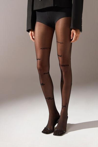 Calzedonia Wild Print Fashion Tights. S/M Black - $15 (25% Off